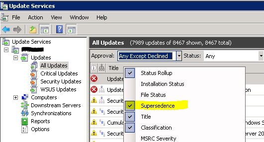 Image of superseded updates